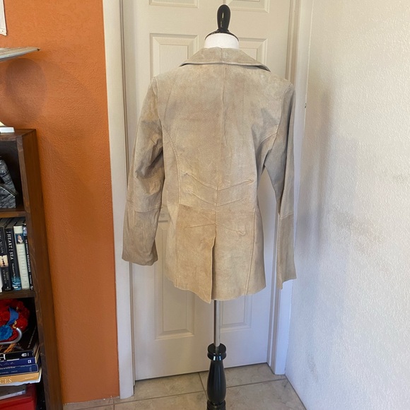 Leather suede blazer style jacket - Picture 4 of 7